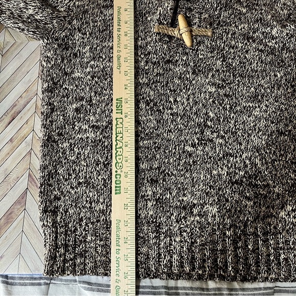 POLO BY RALPH LAUREN Vintage Toggle Button Knit Hoode Brown Chunky Sweater - Picture 9 of 11